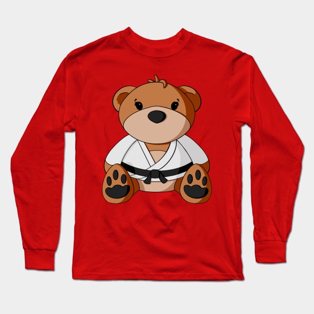 Martial Arts Teddy Bear Long Sleeve T-Shirt by Alisha Ober Designs